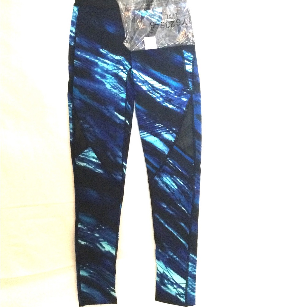 Womens Yitong Blue Abstract Leggings